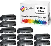10 Pack Compatible Toner Cartridge Replacement for HP C7115A 15A (2,500 Pages) for HP Laserjet 1000 1005 1200 1200n 1200se 1220 1220se 3300 3310 3320 3320N 3330 3380