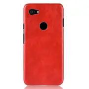 2 Pcs Shockproof Litchi Texture PC + PU Case for Google Pixel 3a(Red)