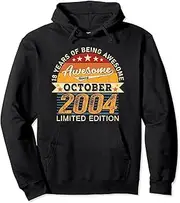 [VidiAmazing] 18th Birthday October 18 Years Born 2004 Limited Edition Pullover Hoodie ds834