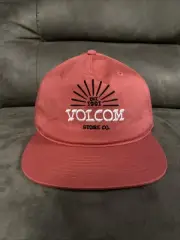 NWT Volcom Stone Co. Snap Back Red Pink Moxey Adjustable Skate Streetwear Hat