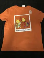 Old Navy Unisex Kid The Simpsons BartLisa Halloween Short Sleeve Shirt Orange XS