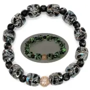 Peacock Feather Glow in the Dark Firefly Bead Bracelets, Luminous Murano Jewe...