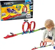 Race Car Track,Car Track Set for Kid - Safe Pull-Back Vehicle Combination Toy for Home Schools Daycare Centers Kindergarten Play