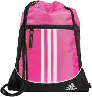 adidas Alliance Sackpack Lightweight Athletic Small Drawstring Bag Team Pink