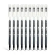 10x Gel Pens Fineliner Fine Point Needle Tip 0.5mm Black Ink School Office Pen