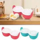 1Pc Egg Poacher 2 Cavity Microwave Egg Cooker Double Row Poached Egg Cup Heat