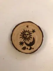 2.5” Hand Burned Pyrography Ornament “My Universe”