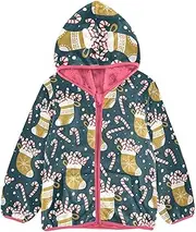 [Caihoyu] Sherpa Lined Toddler Hoodie Baby Girl Zip Up Sweatshirt Toddler Girls Hooded Jacket