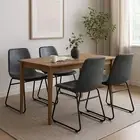 Levede 4x Dining Chairs Kitchen Table Chair Lounge Room Retro Padded Seat PU
