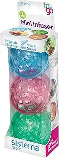 [Sistema] to Go Collection Fruit Infuser (Set of 3), Mini, Multicolor