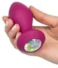 Silicone anal dilator vibrator anal butt plug vibrating dildo with stone