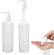 2 Pack of Refillable 8 Oz Plastic Pump Dispenser Bottles,Pump Dispenser Bottles Jars Container for Lotion,Bulk Massage Oil, Shampoo,Liquid Body Soap and More, DIY Lotion, Holsters (White)