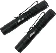 2 Pack Small LED High Lumen Tactical Pen Light with Clip Handheld Pocket Torch