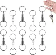 [BOLNEY] Quick Release Keychains, 10Pcs Detachable Keychain Double Spring Split Snap Separate Chains,Detachable Pull Apart Key Rings Keychains Dual Pull Apart Key Chains,Quick Release Detachable Keychain