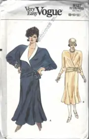 Vogue Sewing Pattern 9127, Vintage Top and Skirt, Size 8 - 10 -12, Uncut