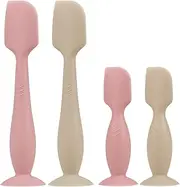 Baby Butt Paste Spatula - 4 Pack Diaper Cream Spatula Applicator Silicone Baby Butt Paste Spatula for Babies, Newborn, 2 x Large Size, 2 x Small Size (Sand/Blush)