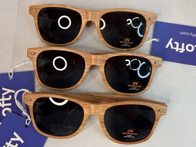 Lofty Sunglasses. Wood Grain Style. Three Pairs