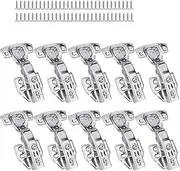 10-Pack Soft Close Cabinet Door Hinges - Full Overlay for Kitchen, Wardrobe, Bathroom, Bedroom - Effortless & Quiet Installation on Aluminum, Glass, and Wooden Cupboard Doors for Home Improvement