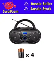JVC Portable Bluetooth CD Player Boombox/USB/FM Radio/LCD Display With Batteries
