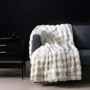 Brookstone Luxe Faux Fur Heated Throw Blanket - Exclusive