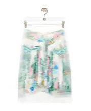 Loewe Paint Brush Effect Midi Skirt FR38 White