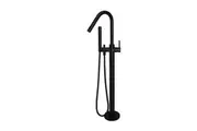 MEIR Round Floor Standing Bath Mixer and Hand Shower - Matte Black