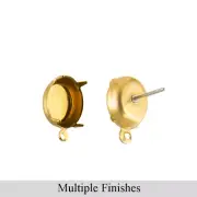 10x8mm Oval 1 Loop Closed Back Settings with Post (8)