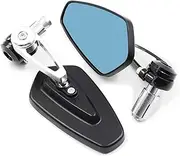 Motorbike Side Mirrors Rotating Side Mirrors Motorcycle Modification Handlebar Reflector Streetcar Sports Car Vintage Rearview Mirror(Silver)
