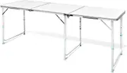 Foldable Height Adjustable Camping Table 180x60 cm Portable Aluminium