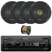 Infinity Alpha 100 Bluetooth FM Radio Receiver, 4x 6.75" 300W Car Speakers, Wire