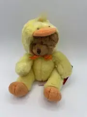 NEW RussBerrie Webster Easter Teddy Bear 7" Plush Duck Costume Suit Yellow TAG