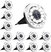 Solar Ground Lights,IP65 Waterproof Upgraded Solar Garden Lights, Powerful Solar Street Light for Outdoor Ground,Pathway, Patio,Yard, Lawn,Deck (White)