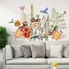 Wall Sticker Decoration Grass Home Large Living Room Art Bedroom Butterfly