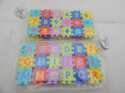 2X ANKYO PUZZLE CONNECTORS: Alphabet (54 ct) & Numbers (54 ct) STEM Ages 4+
