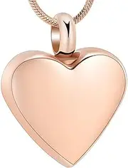 KETIME 316L Stainless Steel Heart Cremation Jewerly for Ashes Memorial Urn Necklace Pendant