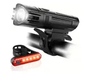 USB Rechargeable Bicycle Light Set, Powerful Bicycle Headlights and Rear Tail Lights, 4 Light Modes, Easy to Install, Suitable for Men, Women, Children,