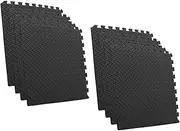 [8PCE] iDeer Life Eva Puzzle Mat, Leaf Pattern, Foam Tiles, 1.2cm thick - 60 x 60 cm