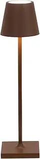 Zafferano, Poldina Micro Lamp, Rechargeable and Wireless Table Lamp with Touch Control, Suitable for Living Room and Outdoor, Dimmer, 2200-3000 K, Height 27.5 cm, Corten Colour
