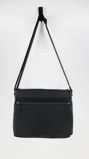 Oroton "Kingston Companion" pebbled leather messenger bag in black BNWT