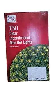 Home Accents 150 Clear Incandescent Mini Net Lights New