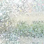 Instruban Window Privacy Film, No Glue Static Cling Window Sticker, 3D Stained Glass Window Decals, Window Self-Adhesive Vinyl for Office and Home Decoration - 17.5 inches by 78.7 inches