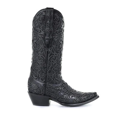 CORRAL Women's Black Full Inlay Snip Toe Boots (G1417-LD)