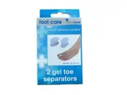 2 Gel Toe Separators Soft Silicone Comfort Bunion/Corn/Friction Pain Relief