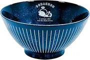 Doraemon 011144 Rice Bowl Noodle Bowl 7.1 inches (18 cm), Microwave Safe, Dishwasher Safe, Indigo, Made in Japan