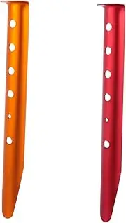 DINHEAROM 2pcs Aluminium Tent Stakes Heavy Duty Camping Pegs for Sand Ground Design for Enhanced Stability for Outdoor Adventures