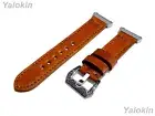 Light Brown Brushed Leather Stitched Band Strap for Fitbit Ionic Smartwatches