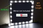 VANITY MAKE UP MIRROR LED BULB LIGHT 9FT HOLLYWOOD STYLE + POWER on/off switch