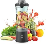 YANGZY Portable Personal Blender for Shakes and Smoothies 600ml Fruit Juicer with 6 Blades 150W Power 2 Modes Built-in Battery Waterproof Fruit Mixer for Home Office Travel Sports Camping