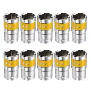 10pcs 1/2" Drive 6 Points Socket 16mm CR-V Metric Shallow Impact Socket