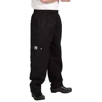 Chef Revival P024BK-S Black Cargo Poly Cotton Blend Chef Pants - S